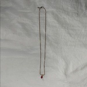 24k real gold necklace with pink stone